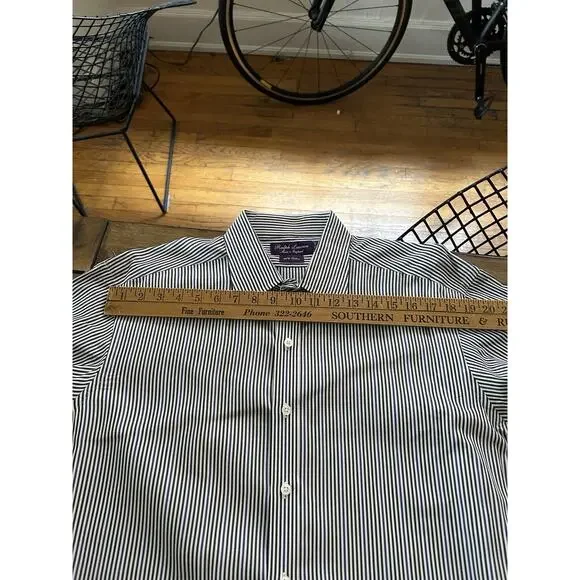 Men’s Ralph Lauren Purple Label Dress Shirt Size 17.5-35 Striped French Cuff